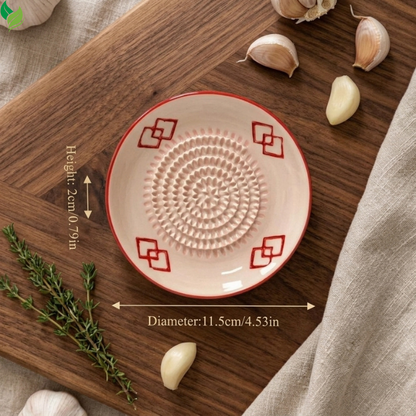 Ceramic ginger grater dish designed for fresh ginger and garlic prep