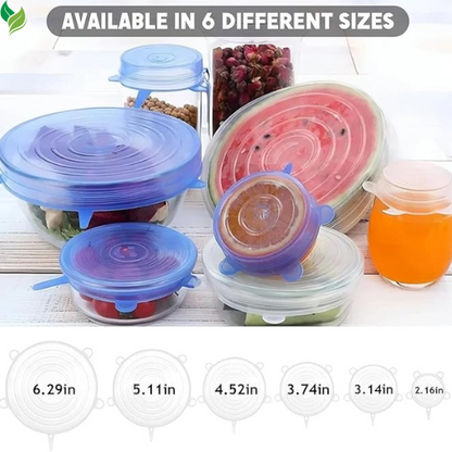 Flexible Silicone Stretch Lids Round Reusable Food Covers For Bowl Cup Dish