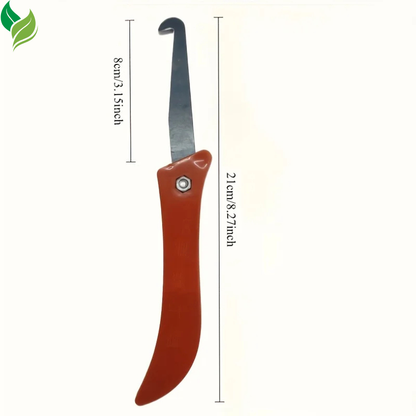 Folding patio weeding knife dimensions with 8.27-inch open length and 3.15-inch blade