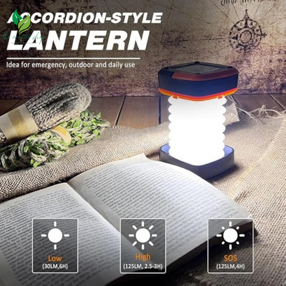 Foldable Solar & USB Charging Camping Lantern, Portable Christmas Mini Collapsible Waterproof Hanging Light, Power Bank for Indoor Outdoor Camping Use, Travel Accessories