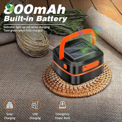 Foldable Solar & USB Charging Camping Lantern, Portable Christmas Mini Collapsible Waterproof Hanging Light, Power Bank for Indoor Outdoor Camping Use, Travel Accessories