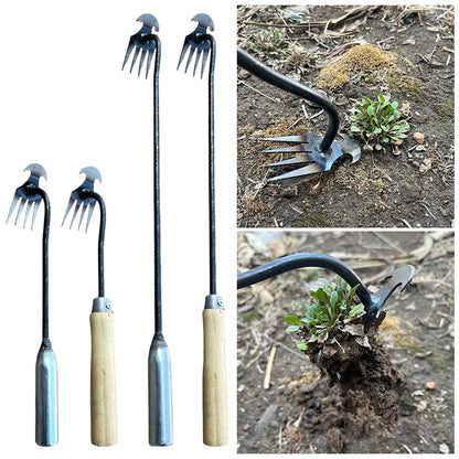 Garden Loose Soil Rake & Weeding Tool – Dual-Use Cultivator for Beds, Pots & Paths