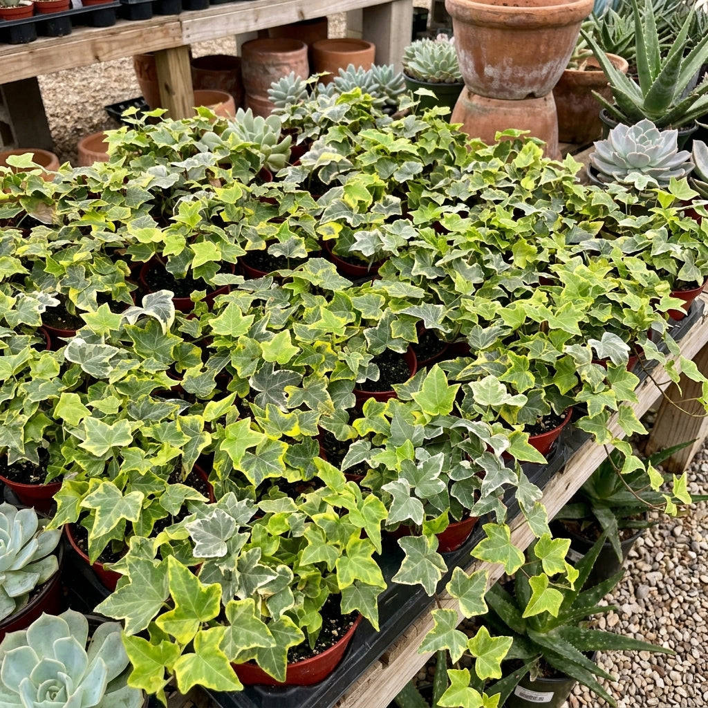 Goldchild Ivy live plant with green and yellow variegated foliage