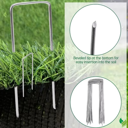 garden stakes fixing weed barrier fabric