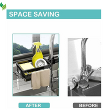 Kitchen Sink Faucet Organizer, 2024 Upgraded Dish Sponge Holder