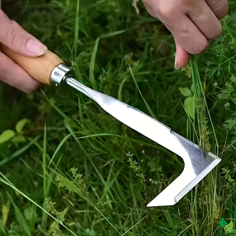 root removal gardening tool in action