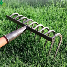 Multifunctional 9-Tooth Manganese Steel Rake – Heavy-Duty Gardening Tool
