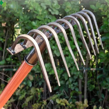 Multifunctional 9-Tooth Manganese Steel Rake – Heavy-Duty Gardening Tool