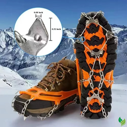 Outdoor Winter Hiking Snow Spikes – Ice Crampons Cleats with Steel Chain Grips for Shoes & Boots