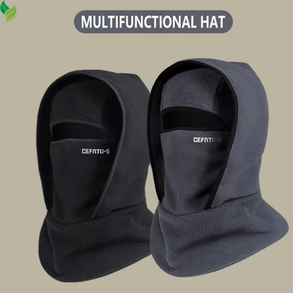 Outdoor autumn and winter season warm one-piece hat, two-layer hat design