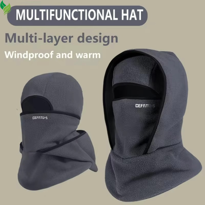 Outdoor autumn and winter season warm one-piece hat, two-layer hat design