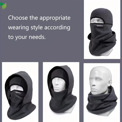 Outdoor autumn and winter season warm one-piece hat, two-layer hat design