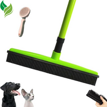 Petibo Pet Broom, Petibo Pet Fur Removal Broom, 2 in 1 Silicone Broom for Carpet Pet Hair, Adjustable Handle Carpet Rake for Pet Hair Removal