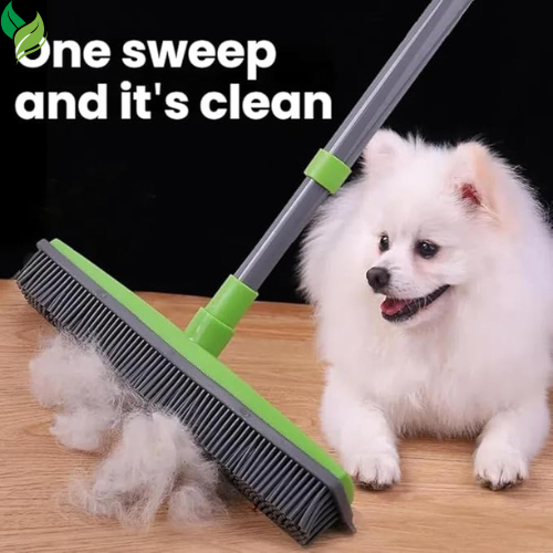 Petibo Pet Broom, Petibo Pet Fur Removal Broom, 2 in 1 Silicone Broom for Carpet Pet Hair, Adjustable Handle Carpet Rake for Pet Hair Removal