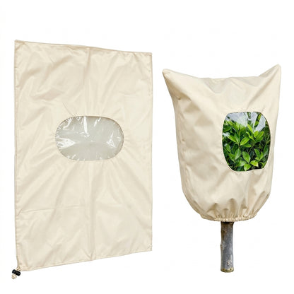 Plant Frost Protection Cover with Viewing Window – Drawstring or Zipper Closure