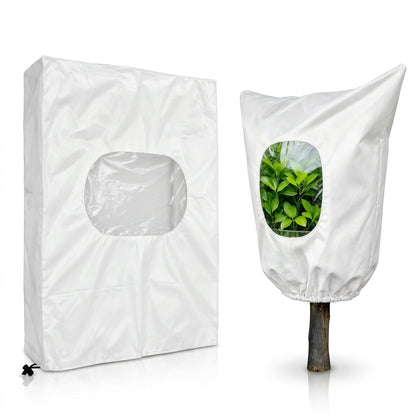 Plant Frost Protection Cover with Viewing Window – Drawstring or Zipper Closure