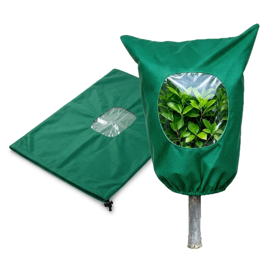 Plant Frost Protection Cover with Viewing Window – Drawstring or Zipper Closure