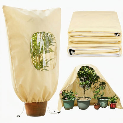 Plant Frost Protection Cover with Viewing Window – Drawstring or Zipper Closure