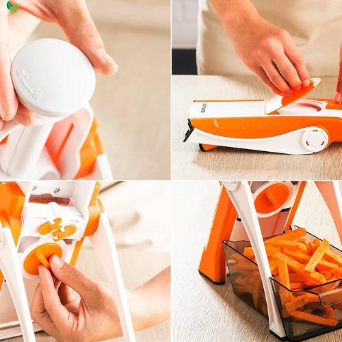Saker Adjustable Safe Vegetable Slicer,Safe 5-in-1 Mandoline Slicer