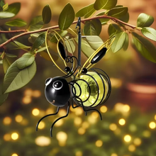 solar bee garden light glowing outdoor decor