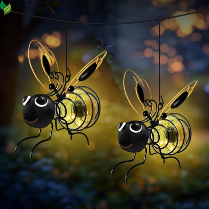 outdoor hanging bee light warm glow