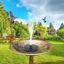 Solar bird bath fountain pump with six interchangeable nozzles and stabilizing bracket