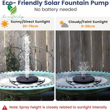 Solar Fountain Pump for Bird Bath with 6 Nozzle and Bracket, Free Standing Floating Solar Powered Water for Bird Bath