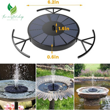 Solar Fountain Pump for Bird Bath with 6 Nozzle and Bracket, Free Standing Floating Solar Powered Water for Bird Bath