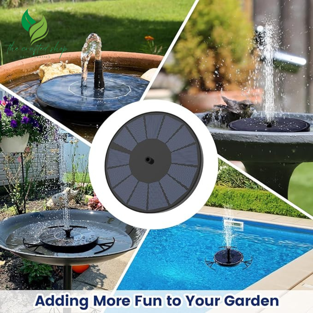 Solar Fountain Pump for Bird Bath with 6 Nozzle and Bracket, Free Standing Floating Solar Powered Water for Bird Bath