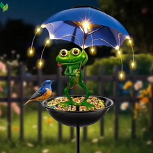 solar powered frog statue light garden