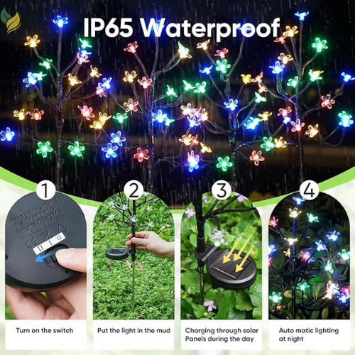 Solar Garden Lights Outdoor,Waterproof Outdoor Solar Lights for Outside Decorative