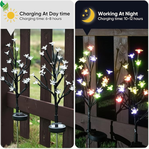 Solar Garden Lights Outdoor,Waterproof Outdoor Solar Lights for Outside Decorative