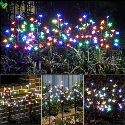 Solar Garden Lights Outdoor,Waterproof Outdoor Solar Lights for Outside Decorative
