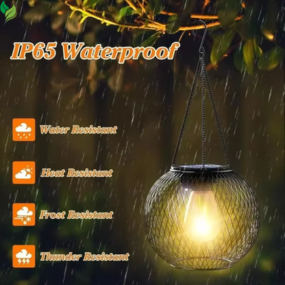 outdoor solar light hanging ball lantern