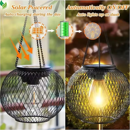 decorative solar lantern warm light garden
