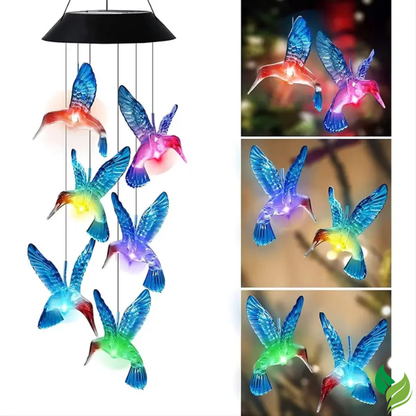 solar hanging hummingbird lights night decor