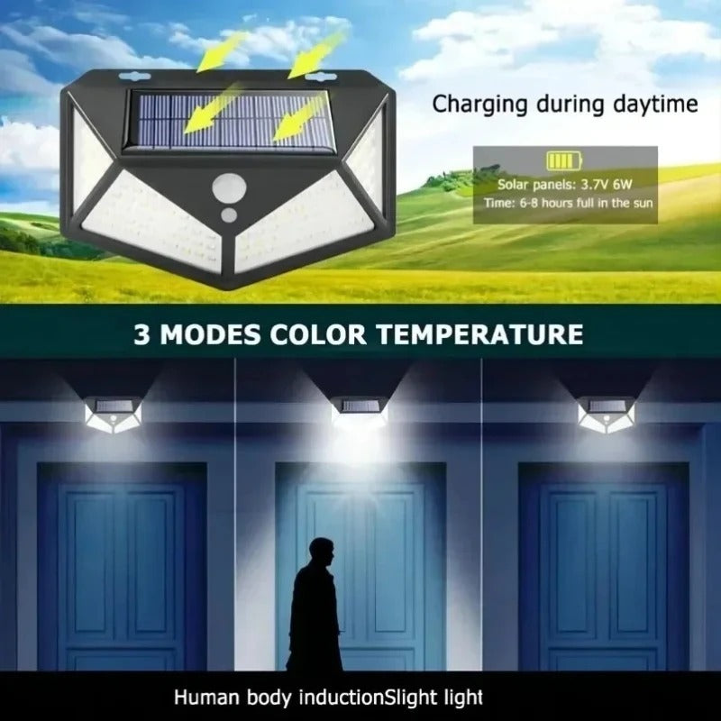 Solar Motion Sensor Light 100 LED Waterproof Outdoor