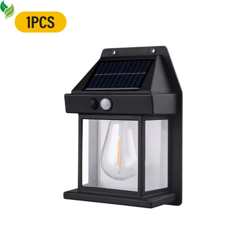 Outdoor decorative solar lantern wall light