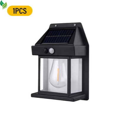 Outdoor decorative solar lantern wall light