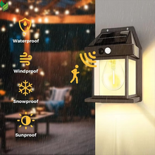 Solar motion sensor wall lantern outdoor
