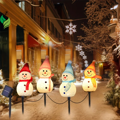 Solar Snowman Christmas Lights – Outdoor Waterproof Lawn & Patio Decorations