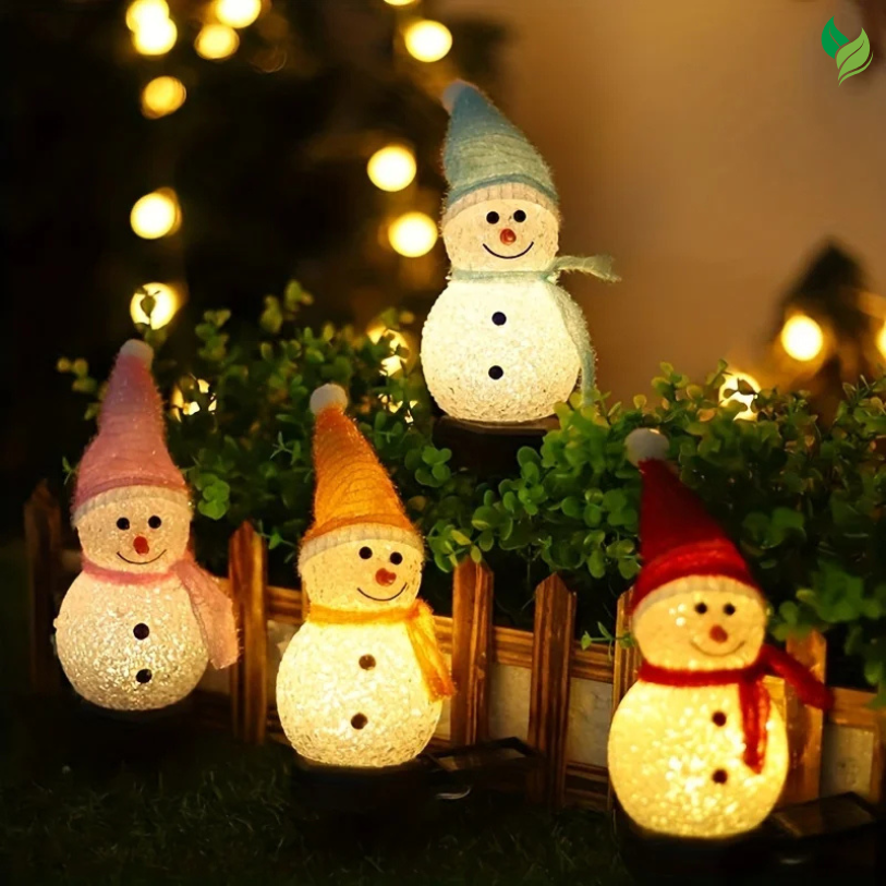 Solar Snowman Christmas Lights – Outdoor Waterproof Lawn & Patio Decorations