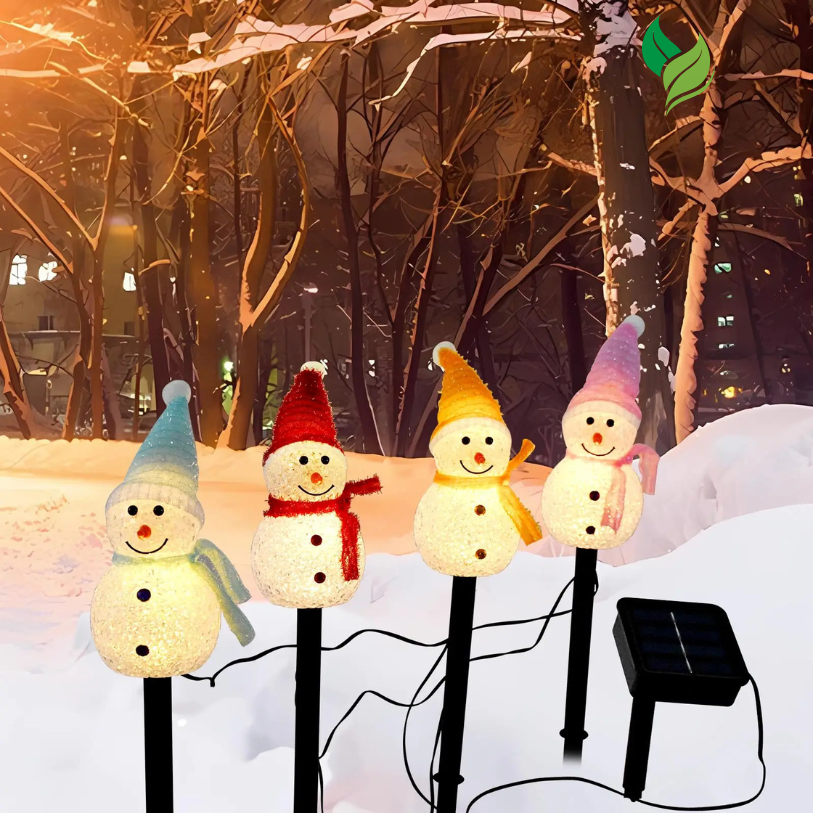 Solar Snowman Christmas Lights – Outdoor Waterproof Lawn & Patio Decorations