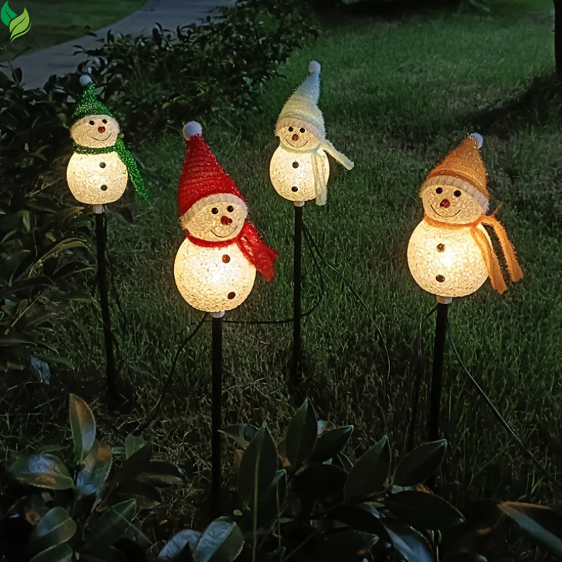 Solar Snowman Christmas Lights – Outdoor Waterproof Lawn & Patio Decorations