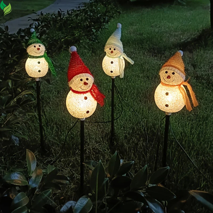 Solar Snowman Christmas Lights – Outdoor Waterproof Lawn & Patio Decorations