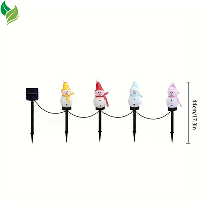 Solar Snowman Christmas Lights – Outdoor Waterproof Lawn & Patio Decorations