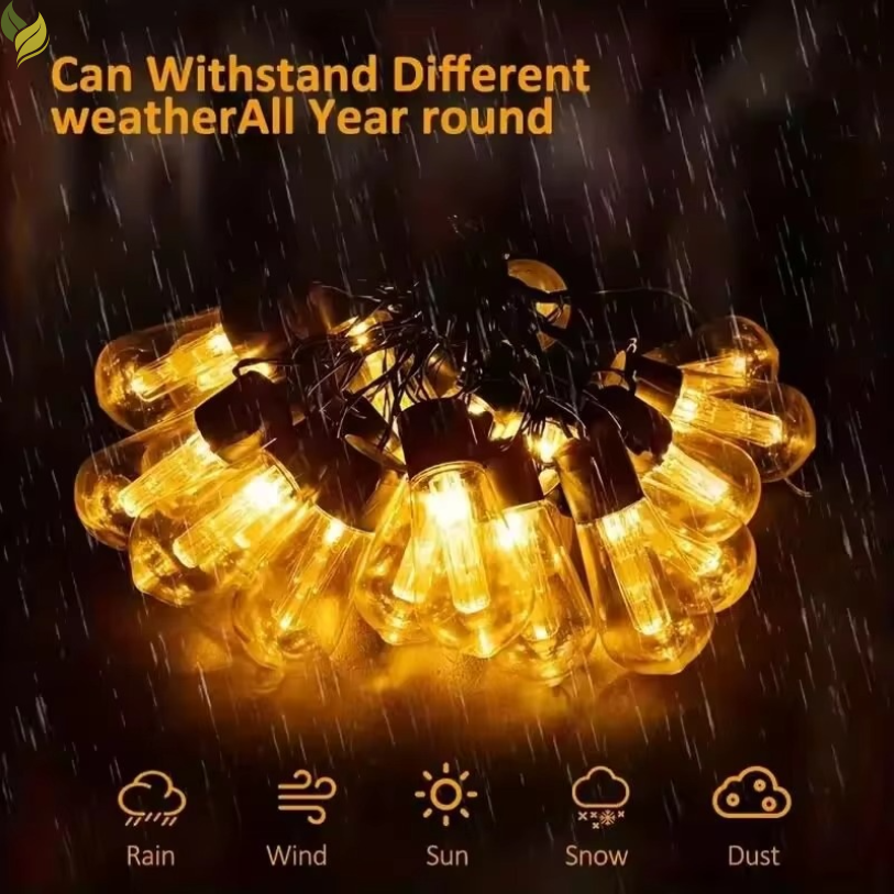 warm white solar patio string lights backyard