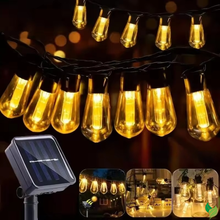 outdoor edison bulb string lights solar powered