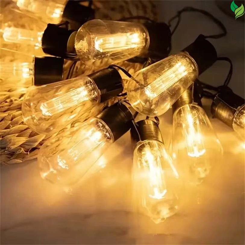 solar garden lights string warm glow