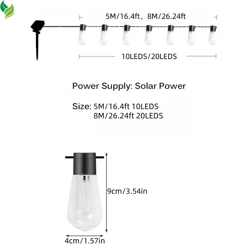 patio string lights solar vintage bulbs